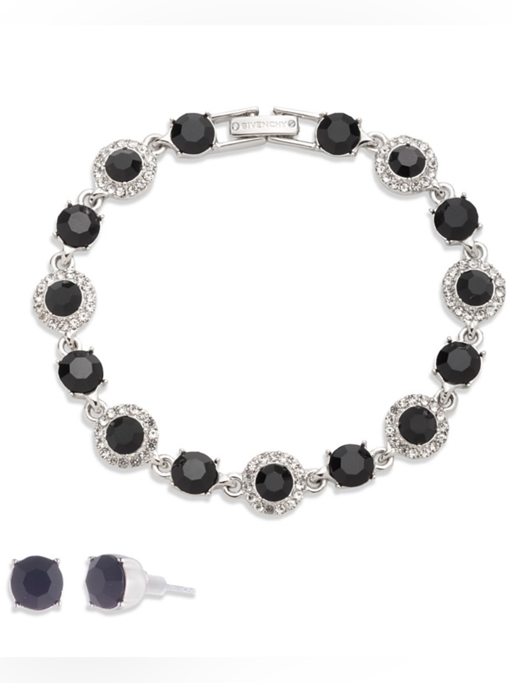 Givenchy Crystal Stone Bracelet and Stud Earrings Set